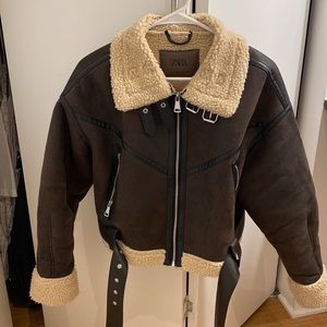 Zara double sided short belted jacket